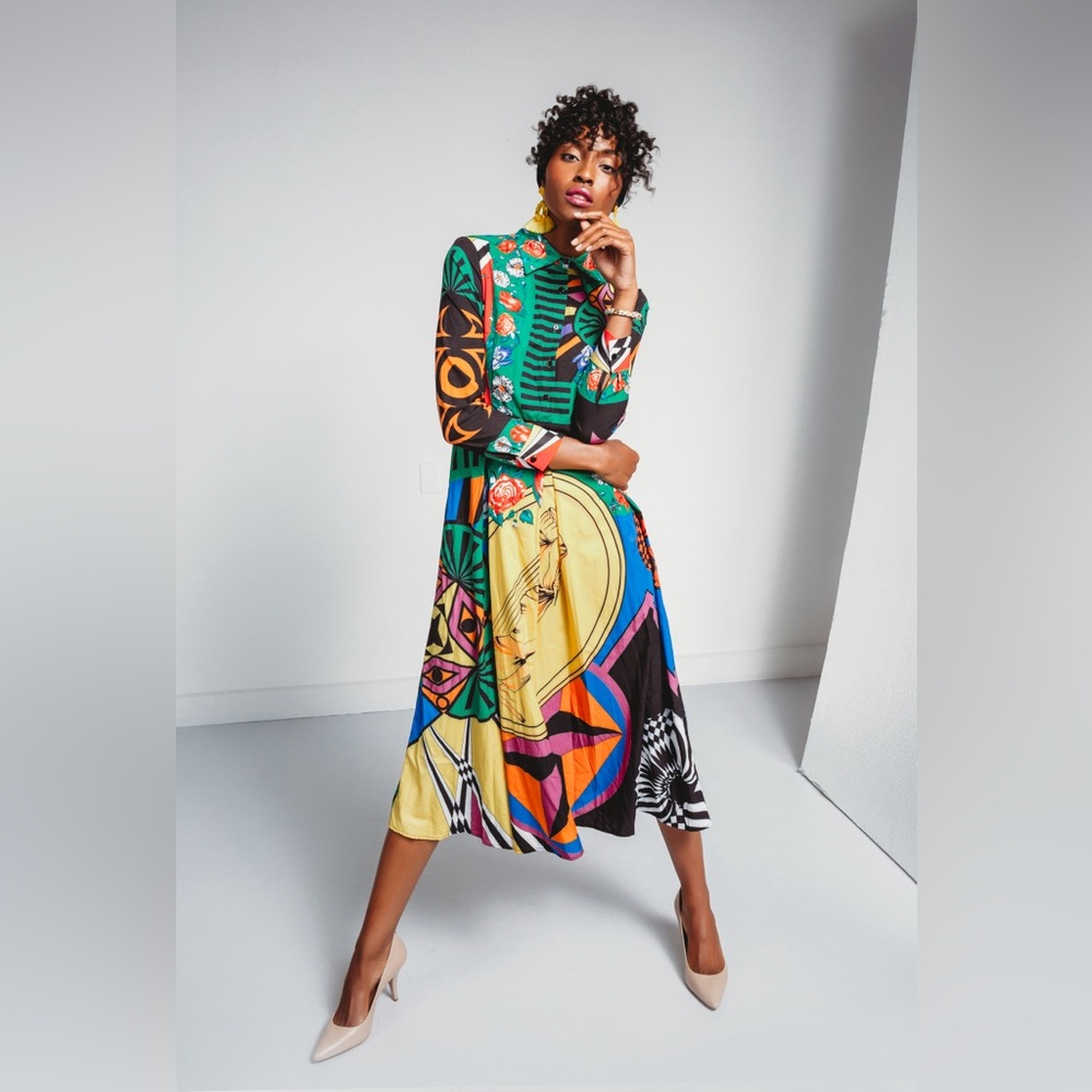 Colorful Geometric Maxi Dress